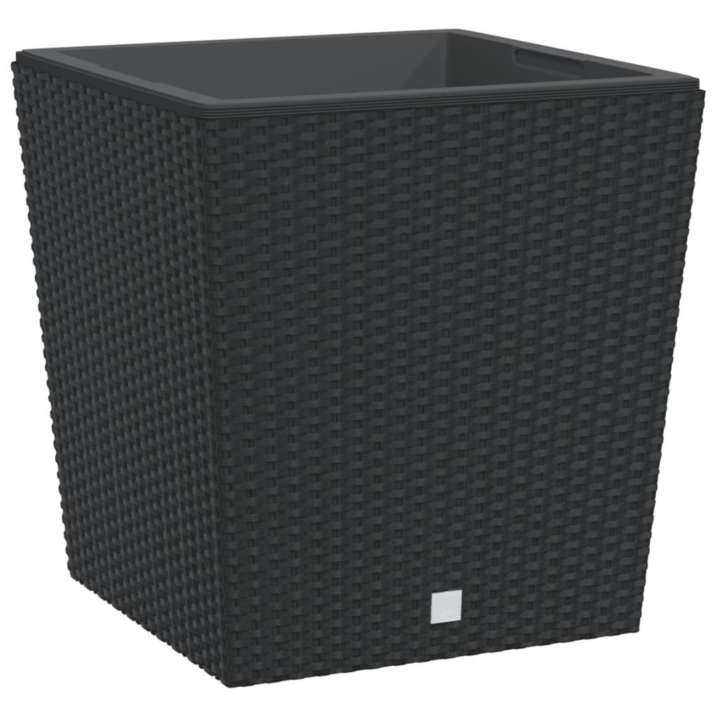 vidaXL Plantenbak met uitneembare bak rattan-look 37/64 L PP antraciet