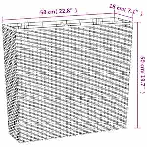 Truhlík s odnímatelnou vložkou hnědý 12 / 44 l PP ratan - obrázek 8