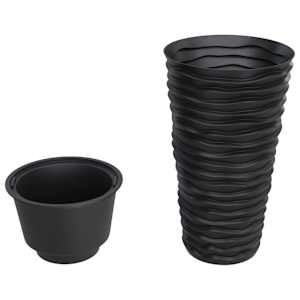 vidaXL Jardinieră cu interior detașabil, antracit, 8 / 22 L PP canelat