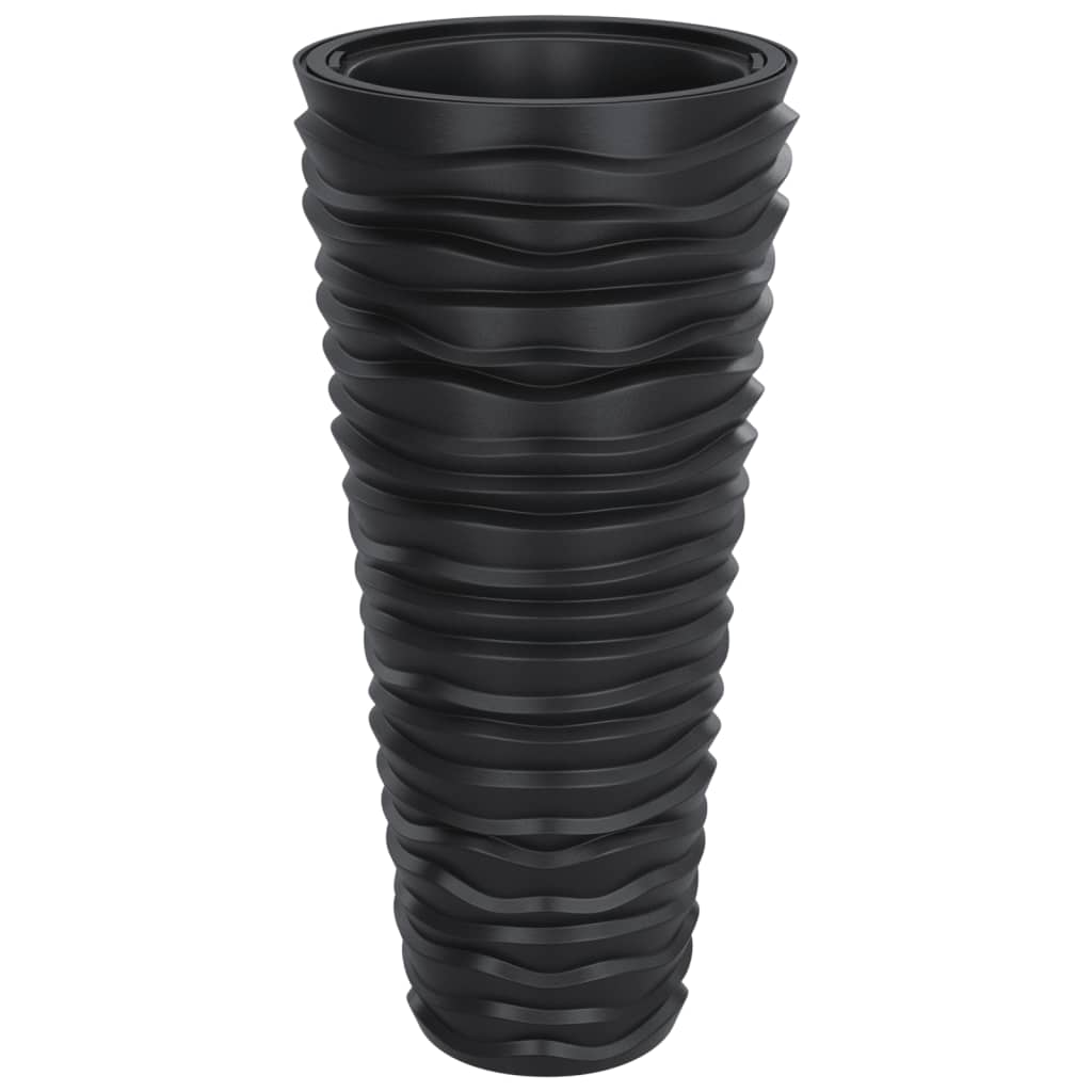 vidaXL Kvetináč s odnímateľnou vložkou antracit 18/45 l PP drážkovaný