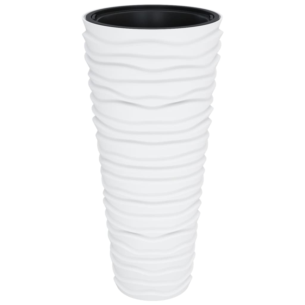 vidaXL Plantenbak met uitneembare bak geribbeld 18/45 L PP wit