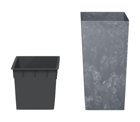 vidaXL Planter with Removable Inner Grey 21/49 L PP Concrete Look