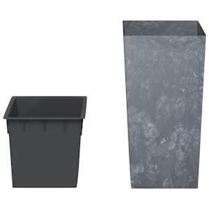 vidaXL Planter with Removable Inner Grey 21/49 L PP Concrete Look