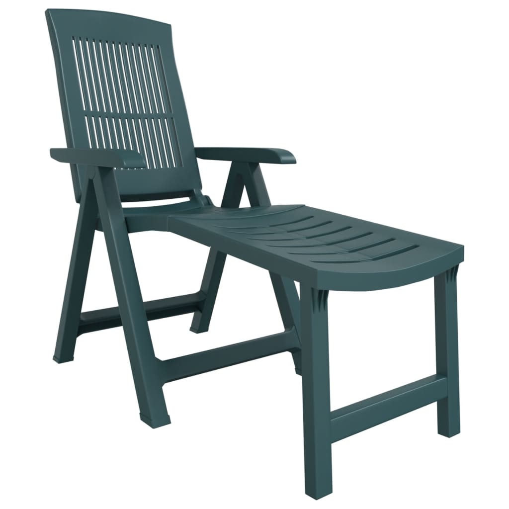 Image of vidaXL Sun Lounger Green Plastic