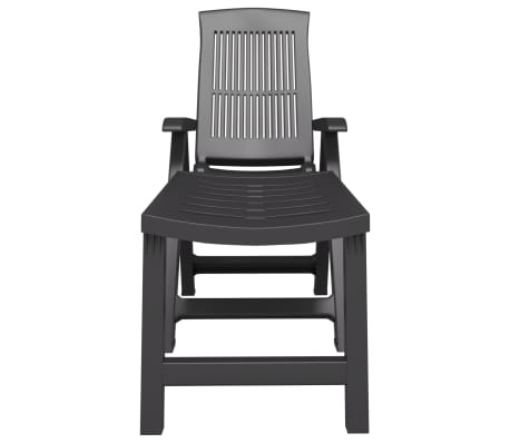 vidaXL Chaise longue anthracite plastique