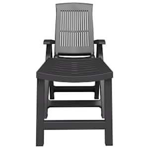 vidaXL Chaise longue anthracite plastique