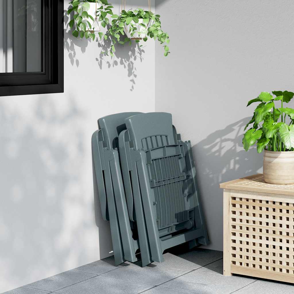 Thumbnail - vidaXL Gartenstühle 2 Stk. Verstellbar Grün PP
