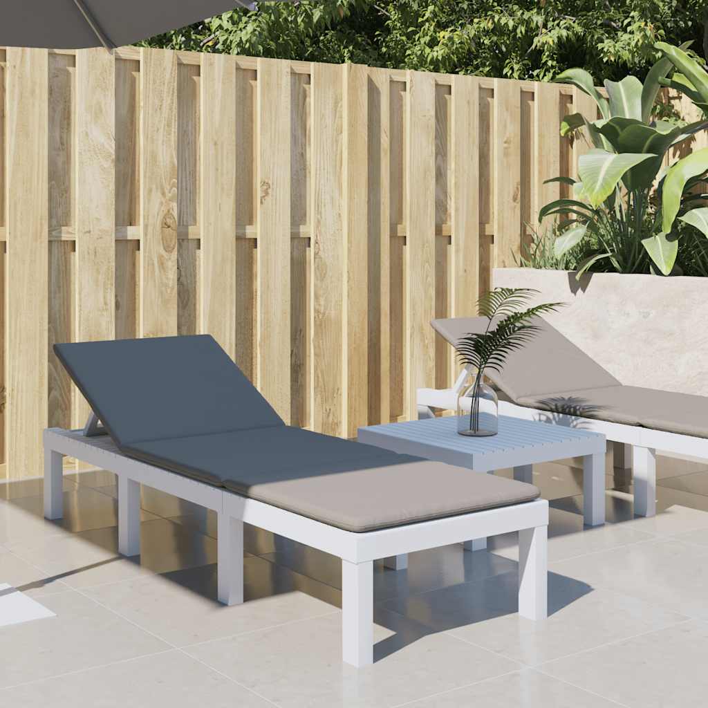 Thumbnail - vidaXL Sonnenliege mit Auflagen Weiß PP