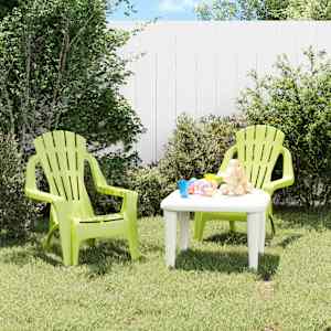Vrtni stoli 2 kosa za otroke zelena 37x34x44cm PP videz lesa