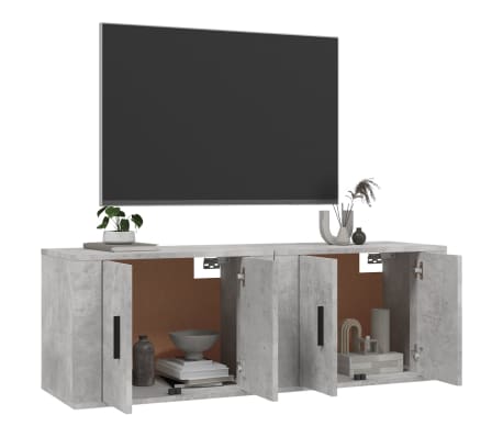 vidaXL Sieninės TV spintelės, 2vnt., betono pilkos, 57x34,5x40cm