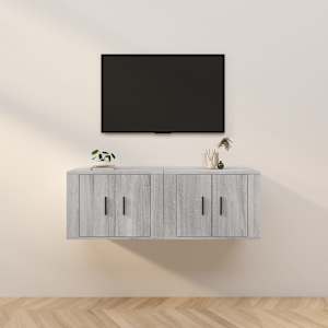 Nástěnné TV skříňky 2 ks šedé sonoma 57 x 34,5 x 40 cm - obrázek 1