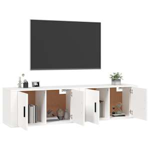Nástěnné TV skříňky 2 ks bílé 80 x 34,5 x 40 cm - obrázek 3