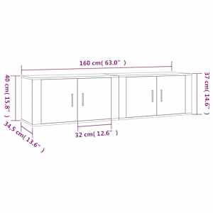 Nástěnné TV skříňky 2 ks bílé 80 x 34,5 x 40 cm - obrázek 8