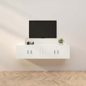 Nástěnné TV skříňky 2 ks bílé 80 x 34,5 x 40 cm - obrázek 1