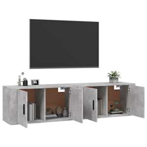 Nástěnné TV skříňky 2 ks betonově šedé 80 x 34,5 x 40 cm - obrázek 3