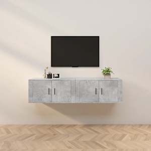 Stenska TV omarica 2 kosa betonsko siva 80x34,5x40 cm