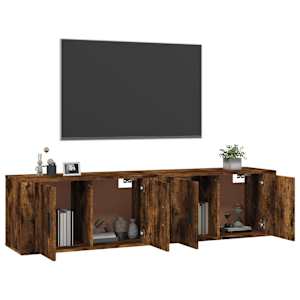 Nástěnné TV skříňky 2 ks kouřový dub 80 x 34,5 x 40 cm - obrázek 3