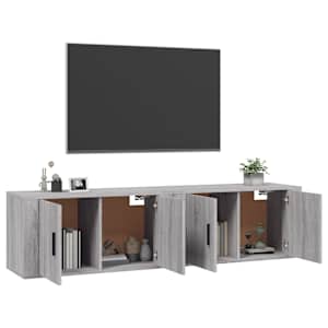 Nástěnné TV skříňky 2 ks šedé sonoma 80 x 34,5 x 40 cm - obrázek 3