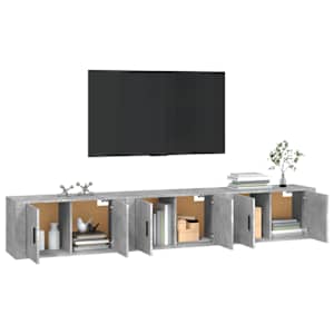 Nástěnné TV skříňky 3 ks betonově šedé 80 x 34,5 x 40 cm - obrázek 3