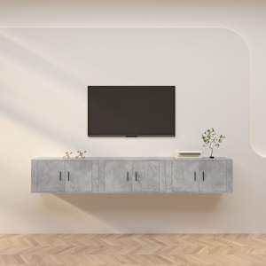 Nástěnné TV skříňky 3 ks betonově šedé 80 x 34,5 x 40 cm - obrázek 1