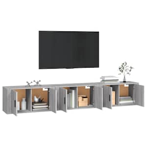 Nástěnné TV skříňky 3 ks šedé sonoma 80 x 34,5 x 40 cm - obrázek 3