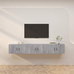 Nástěnné TV skříňky 3 ks šedé sonoma 80 x 34,5 x 40 cm - obrázek 1