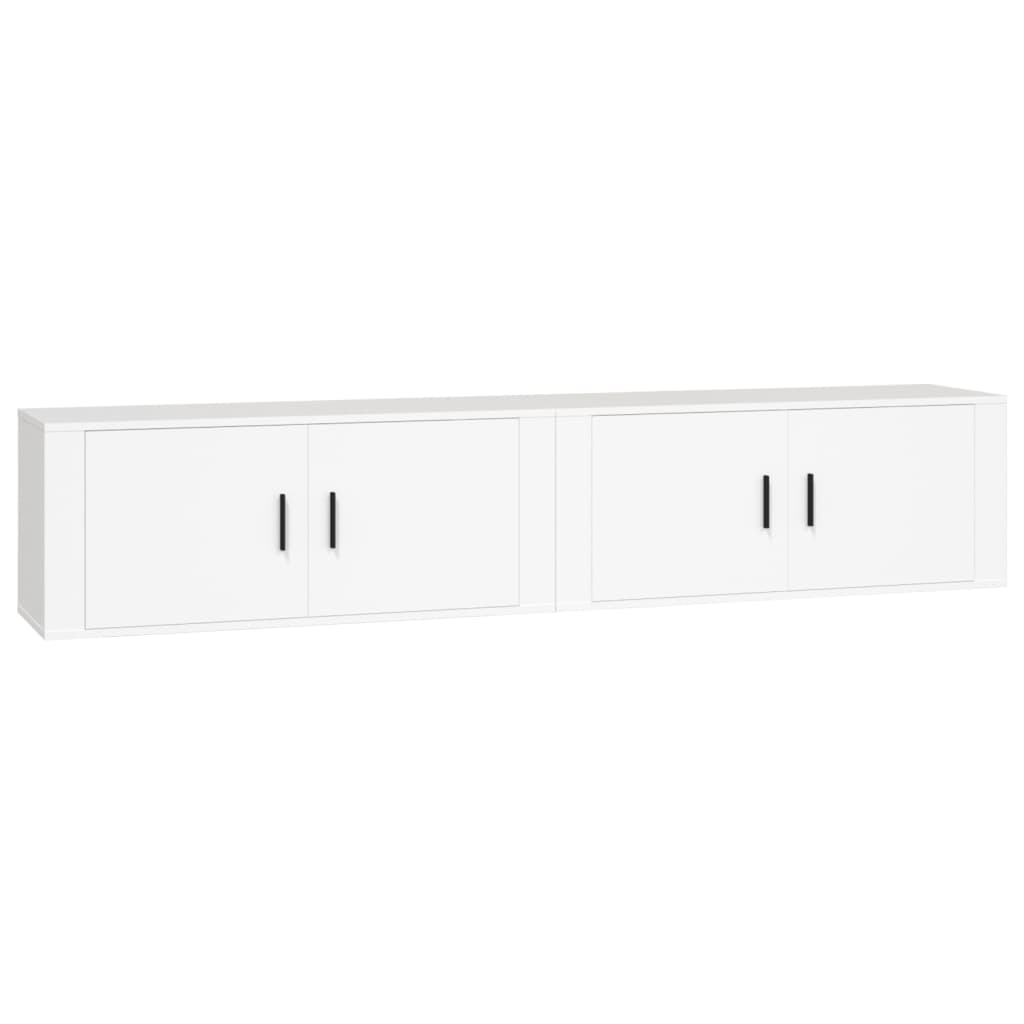 vidaXL Nástěnné TV skříňky 2 ks bílé 100 x 34,5 x 40 cm