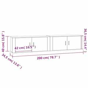Nástěnné TV skříňky 2 ks bílé 100 x 34,5 x 40 cm - obrázek 8