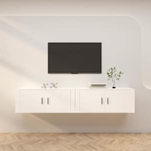 Stenska TV omarica 2 kosa bela 100x34,5x40 cm