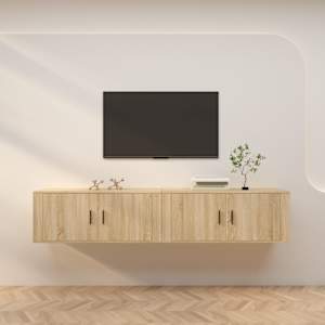 Nástěnné TV skříňky 2 ks dub sonoma 100 x 34,5 x 40 cm - obrázek 1