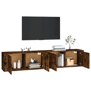 Nástěnné TV skříňky 2 ks kouřový dub 100 x 34,5 x 40 cm - obrázek 3