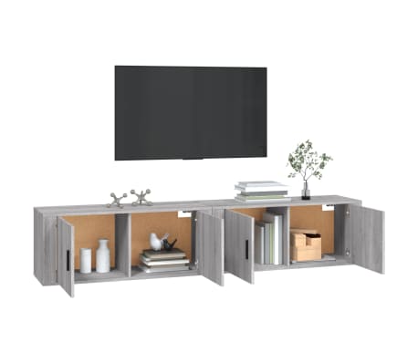 vidaXL Meubles TV muraux 2 pcs sonoma gris 100x34,5x40 cm
