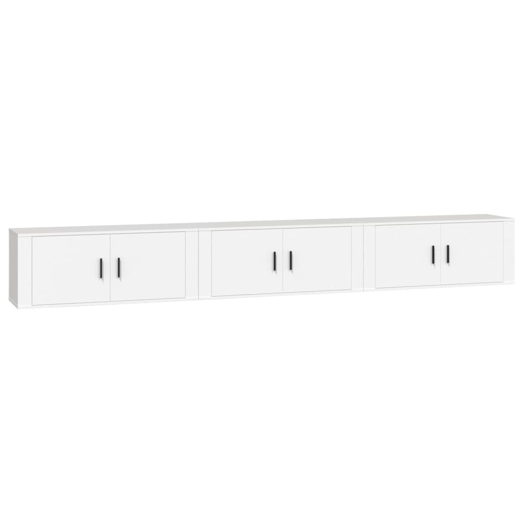 vidaXL Nástěnné TV skříňky 3 ks bílé 100 x 34,5 x 40 cm