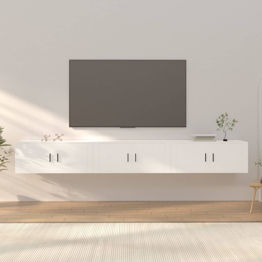 TV-Wandschränke 3 Stk. Weiß 100×34,5×40 cm