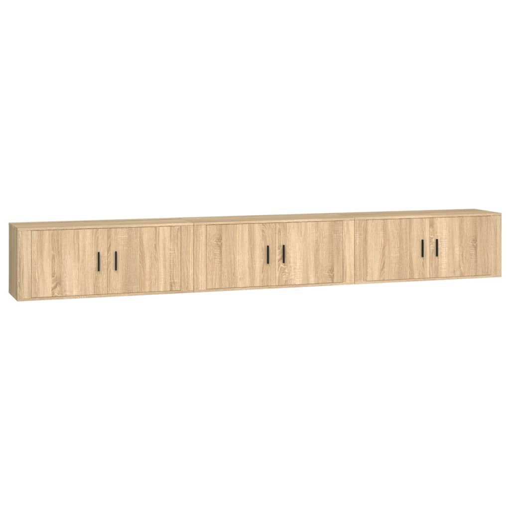 vidaXL Nástěnné TV skříňky 3 ks dub sonoma 100 x 34,5 x 40 cm
