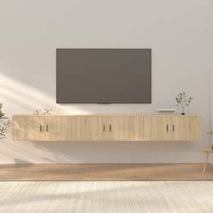 Stenska TV omarica 3 kosi sonoma hrast 100x34,5x40 cm