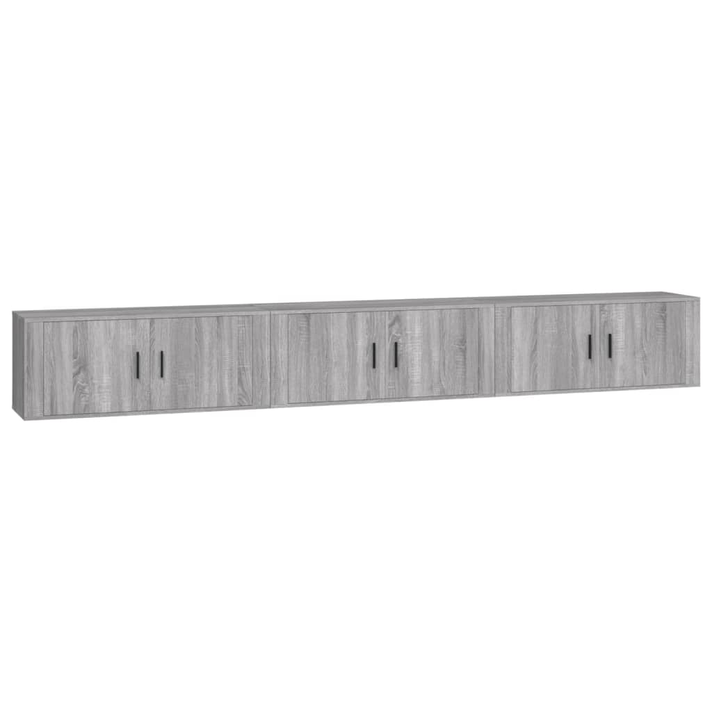vidaXL Nástěnné TV skříňky 3 ks šedé sonoma 100 x 34,5 x 40 cm