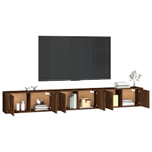 vidaXL Sieninės TV spintelės, 3vnt., rudos ąžuolo, 100x34,5x40cm