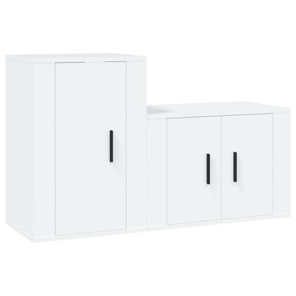 vidaXL 2-osaline telerikappide komplekt, valge, tehispuit