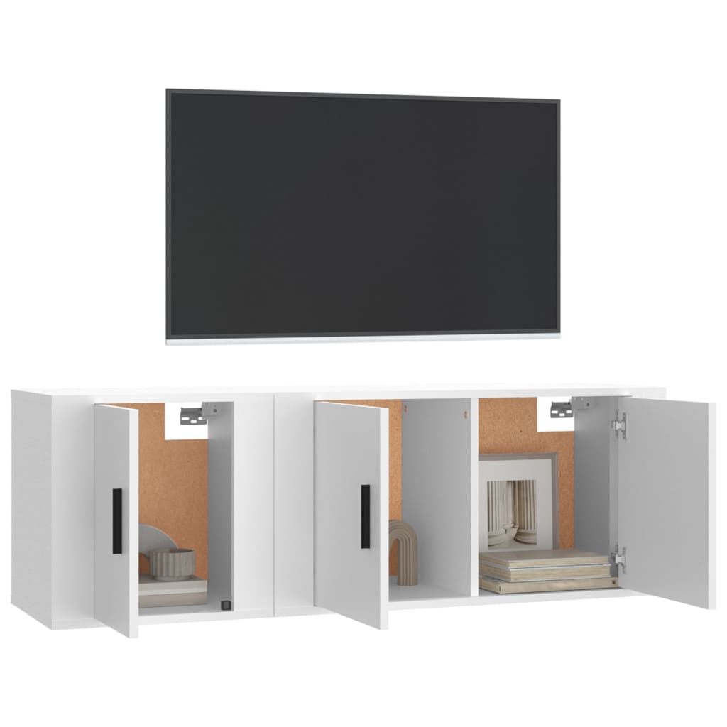 vidaXL 2-delige Tv-meubelset bewerkt hout wit