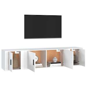 3dílný set TV skříněk bílý kompozitní dřevo - obrázek 3