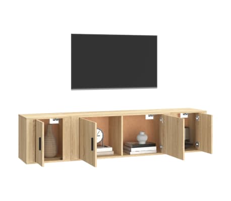 vidaXL Komplet TV omaric 3-delni sonoma hrast inženirski les