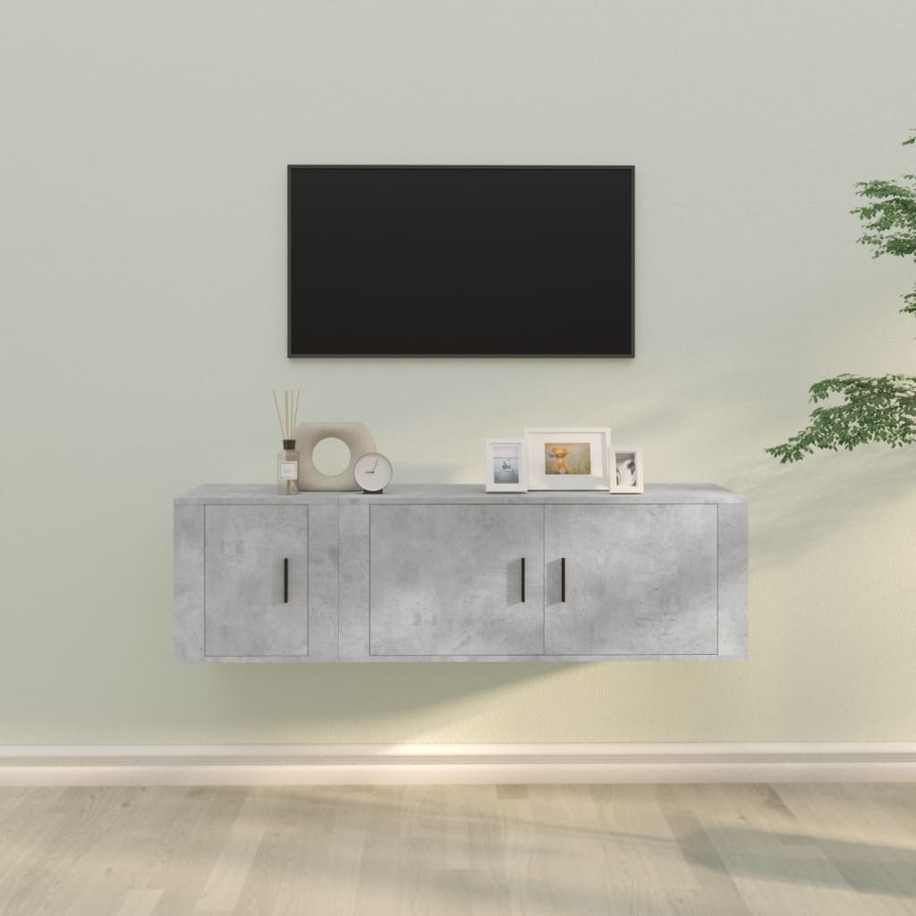 vidaXL Set dulap TV, 2 piese, gri beton, lemn prelucrat