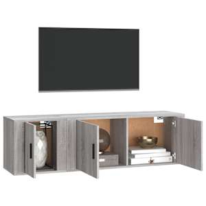 vidaXL 2-tlg. TV-Schrank-Set Grau Sonoma Holzwerkstoff