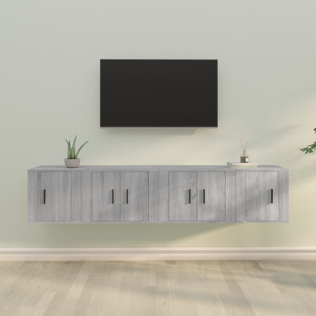 4dílný set TV skříněk šedý sonoma kompozitní dřevo