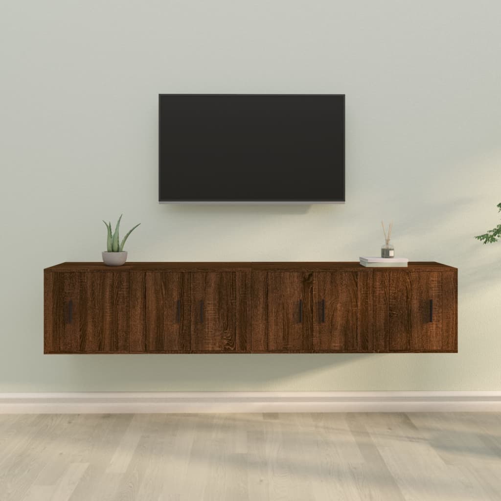 vidaXL Ensemble de meubles TV 4 pcs Chêne marron Bois d'ingénierie