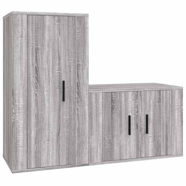 vidaXL 2-osaline telerikappide komplekt, hall Sonoma tamm, tehispuit