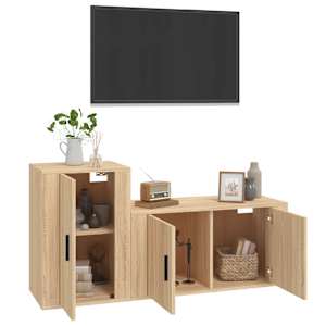 2dílný set TV skříněk dub sonoma kompozitní dřevo - obrázek 3