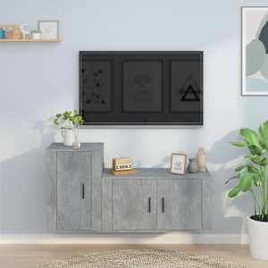 2dílný set TV skříněk betonově šedý kompozitní dřevo - obrázek 1