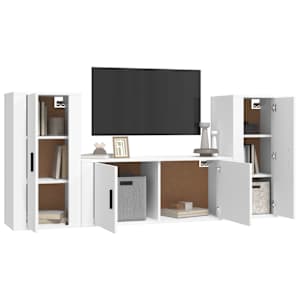 3dílný set TV skříněk bílý kompozitní dřevo - obrázek 3